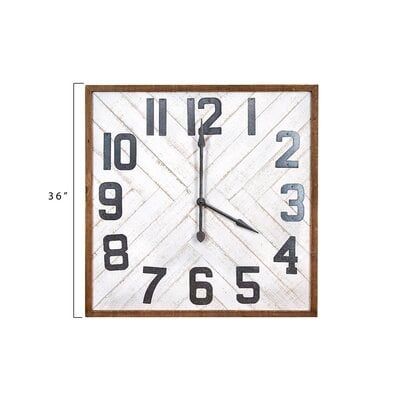 Oversized Louie Square Wood Wall Clock