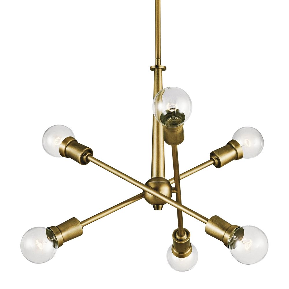 Kichler Armstrong 20" Wide Natural Brass 6-Light Chandelier - Style # 42K43