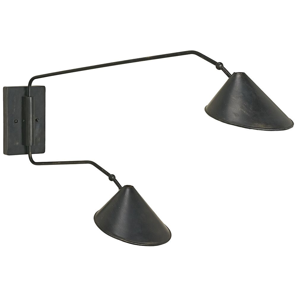 Serpa 20" High French Black Double Arm Wall Lamp - Style # 9K176