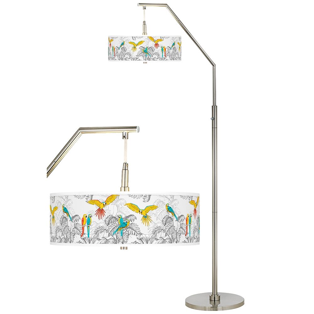 Macaw Jungle Giclee Shade Arc Floor Lamp - Style # 30V74