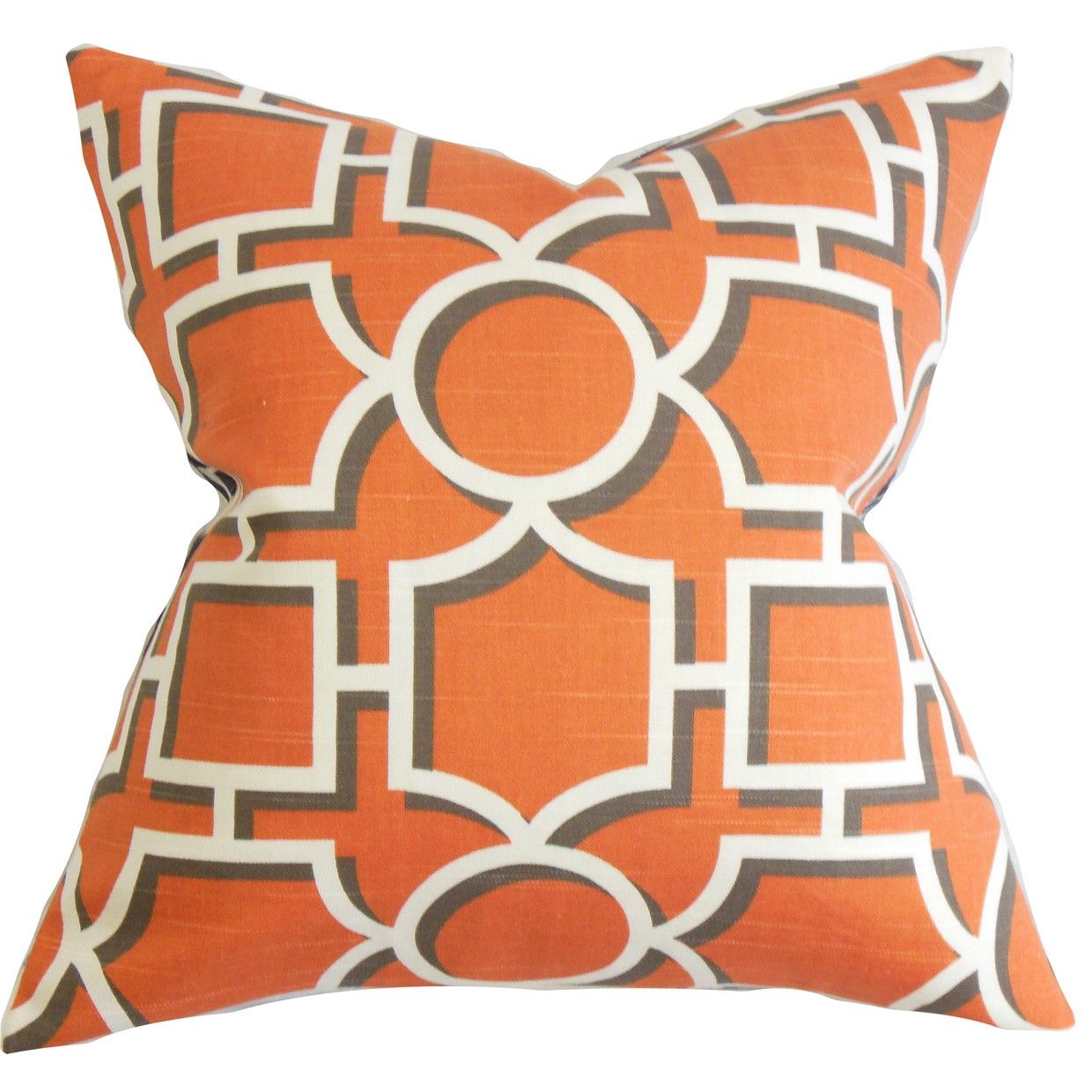 Ono Geometric Pillow Orange - 20" x 20" with Down Insert