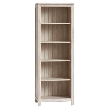 Beadboard Tall Bookcase, Weathered White