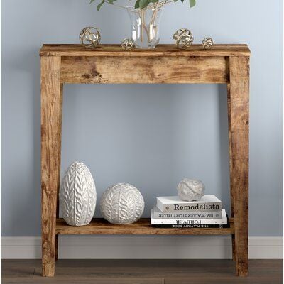 Console Table 31L Brown Reclaimed Wood 1 Shelf