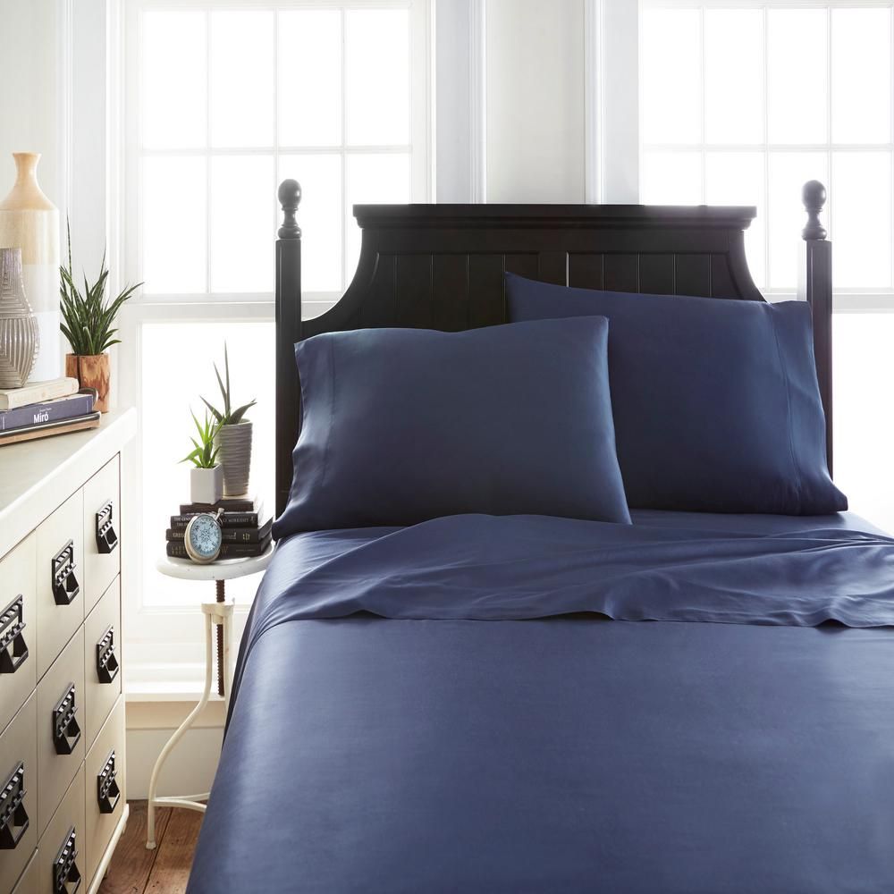 navy blue twin sheet set