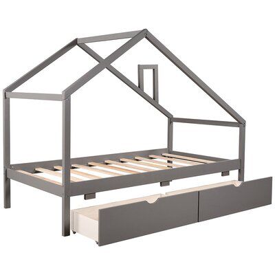 Drawers And Roof House Bed Frame, Wayfair Twin Bed Frame With Drawers
