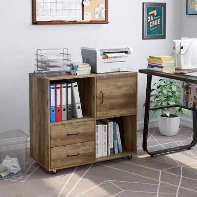 Lateral File Cabinet With 2 Drawers, Home Office Bookcase With File Drawers