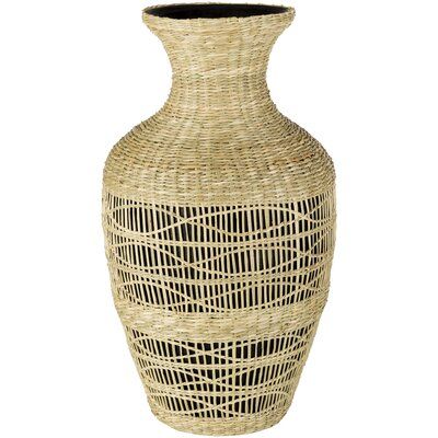 Kamryn Natural/Black 17.7" Wood Table Vase