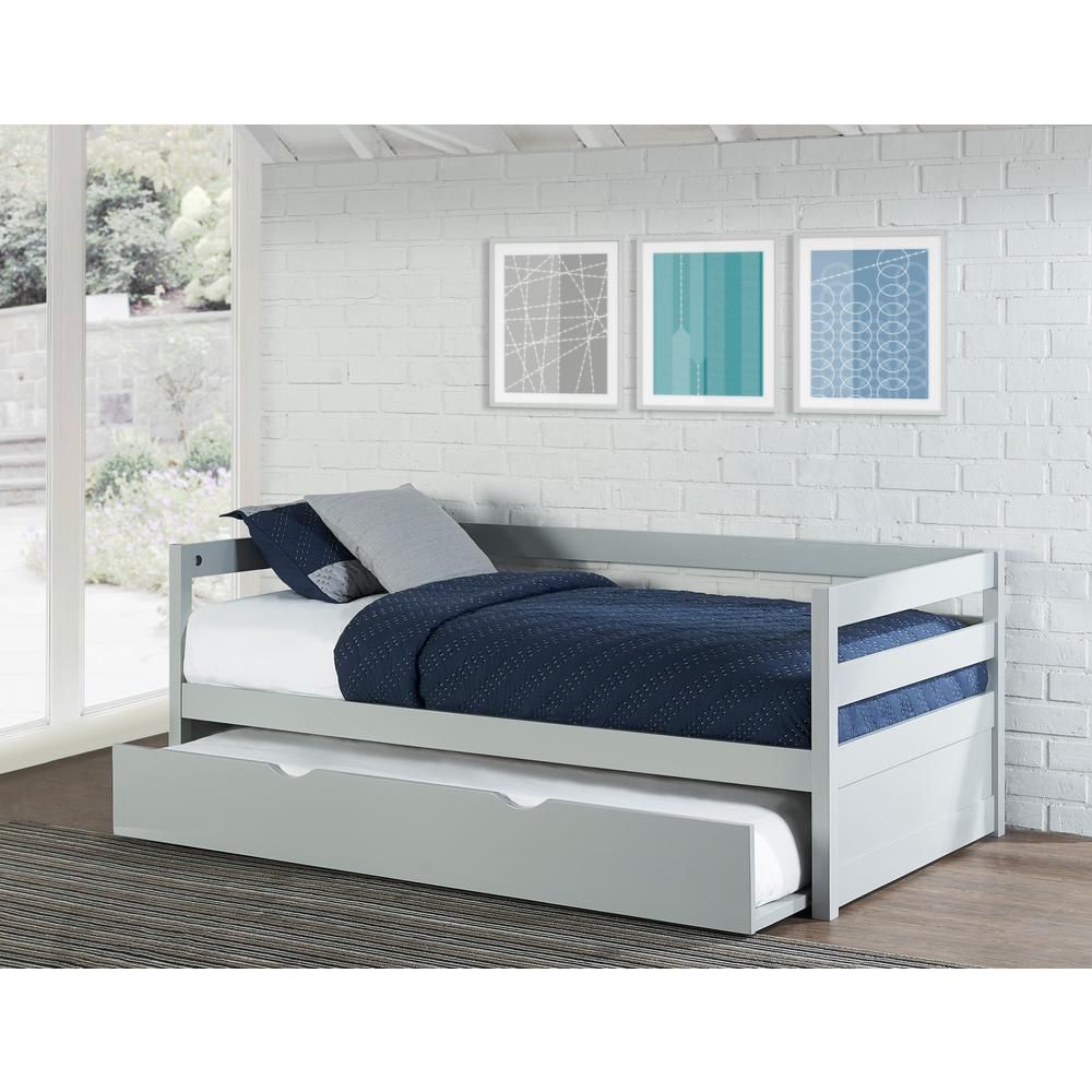 Caspian Gray Twin Daybed with Trundle