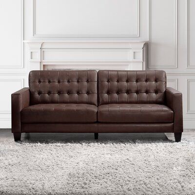 Fahmi Leather Sofa Brown Wayfair, Wayfair Leather Sofa Sets