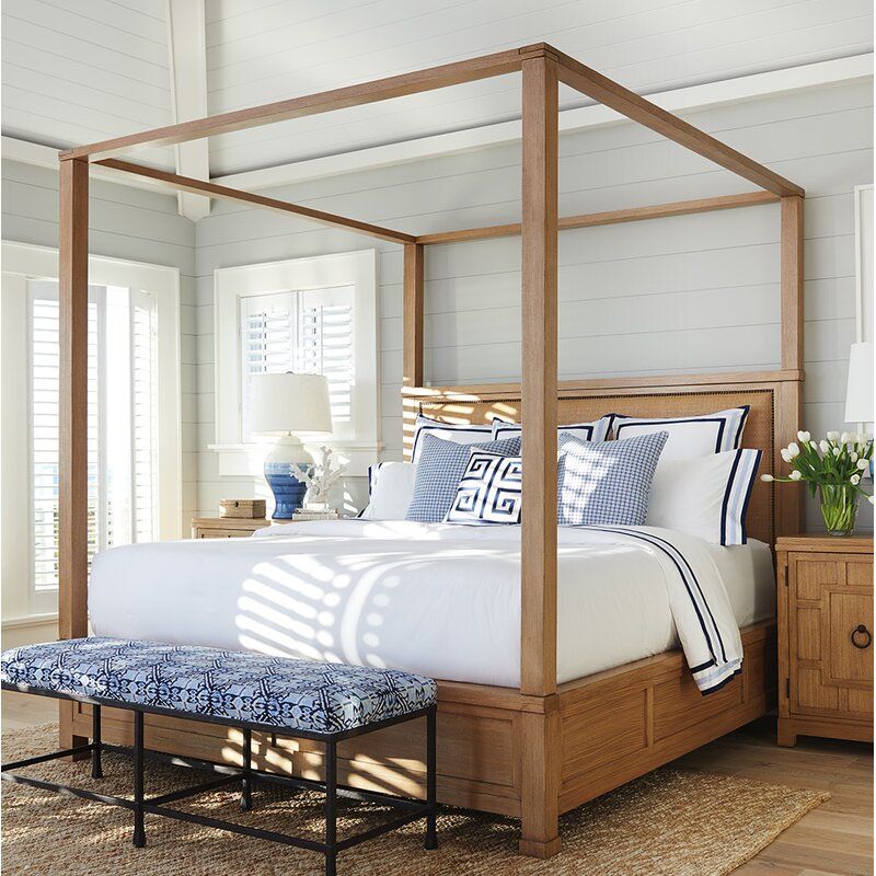 Newport Upholstered Canopy Bed Color, California King Canopy Bed Wood Frame