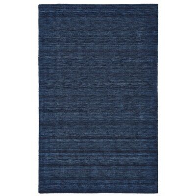 Carbonell Handwoven Wool Dark Blue Area Rug