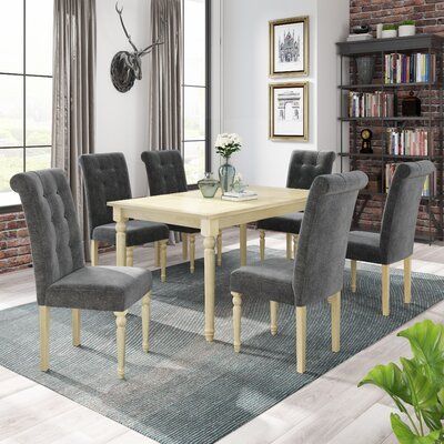 7 Wood Rectangular Dining Table Set, Wayfair Com Dining Table And Chairs