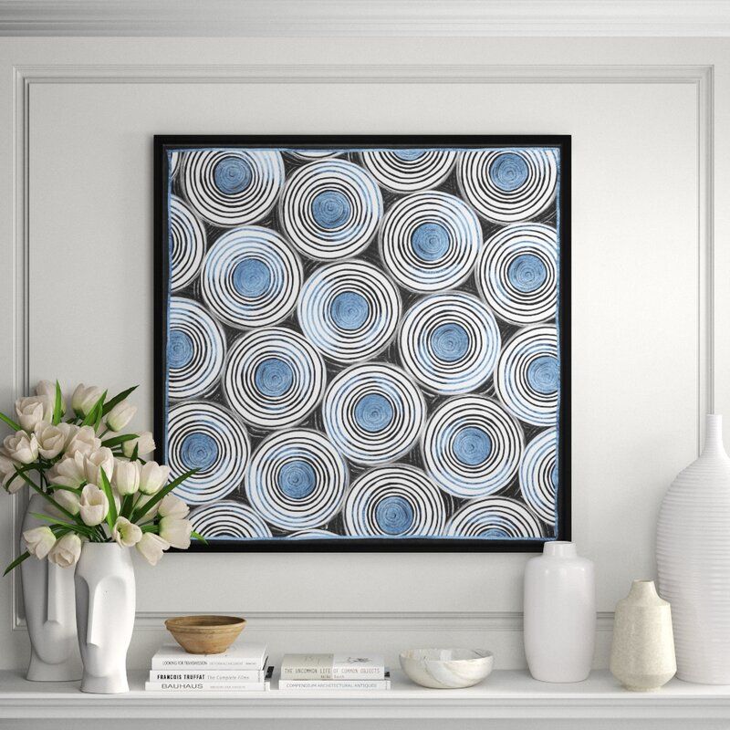 JBass Grand Gallery Collection 'Blue Circles' - Graphic Art Print on Canvas