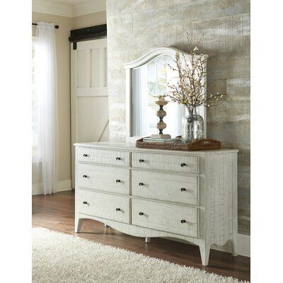 Allyson 6 Drawer Combo Dresser With, Drawer Combo Dresser With Mirror