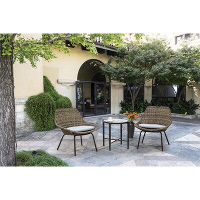 Emmanuel 3 Piece Rattan Seating Group with Cushions