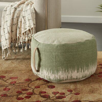 Mika 20" Wide Round Abstract Pouf Ottoman