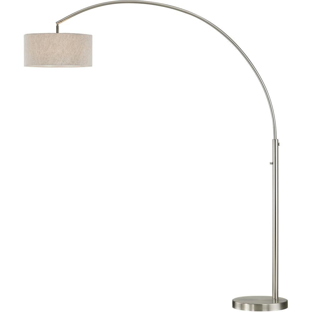 ARTIVA Elena 80 in. Brushed Nickel LED Arch Floor Lamp with Dimmer