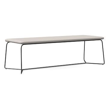Slope Dining Bench, Twill, Sand, Charcoal - West Elm | Havenly
