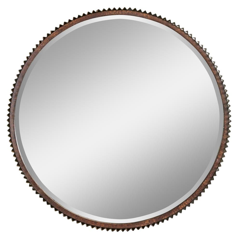 Aspire Home Accents Harrison Rustic Metal Wall Mirror