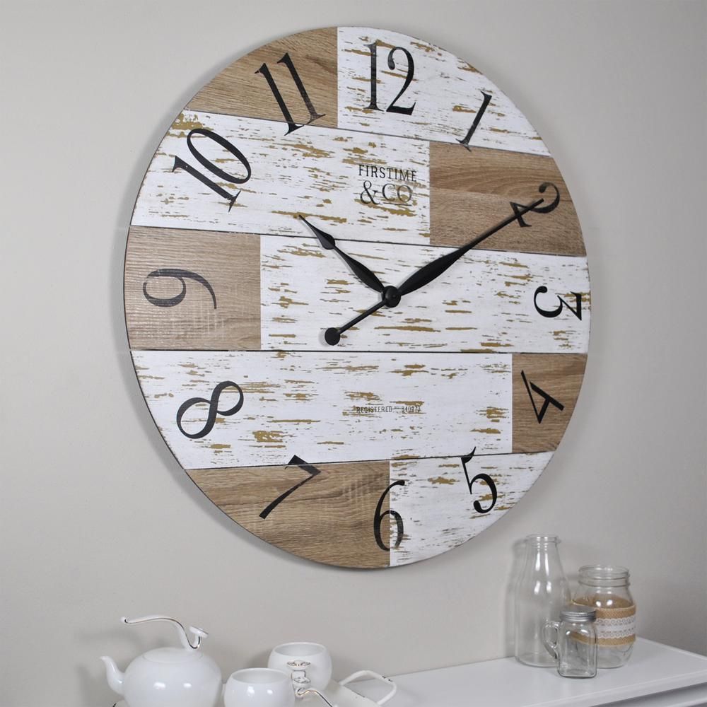 FirsTime Harper Pallets Wall Clock, Neutral/Wood