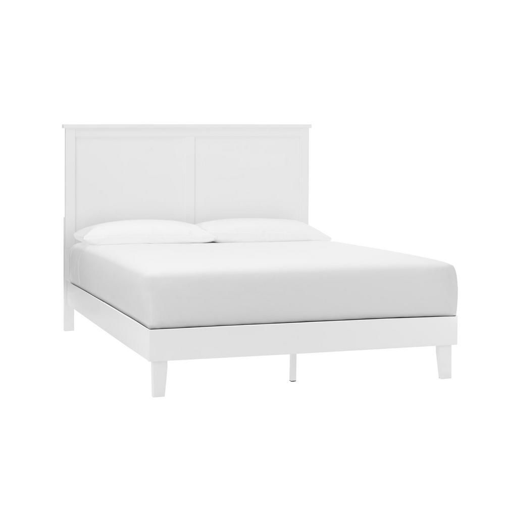 StyleWell Granbury White Wood Queen Panel Bed (81.30 in W. X 48 in H.)