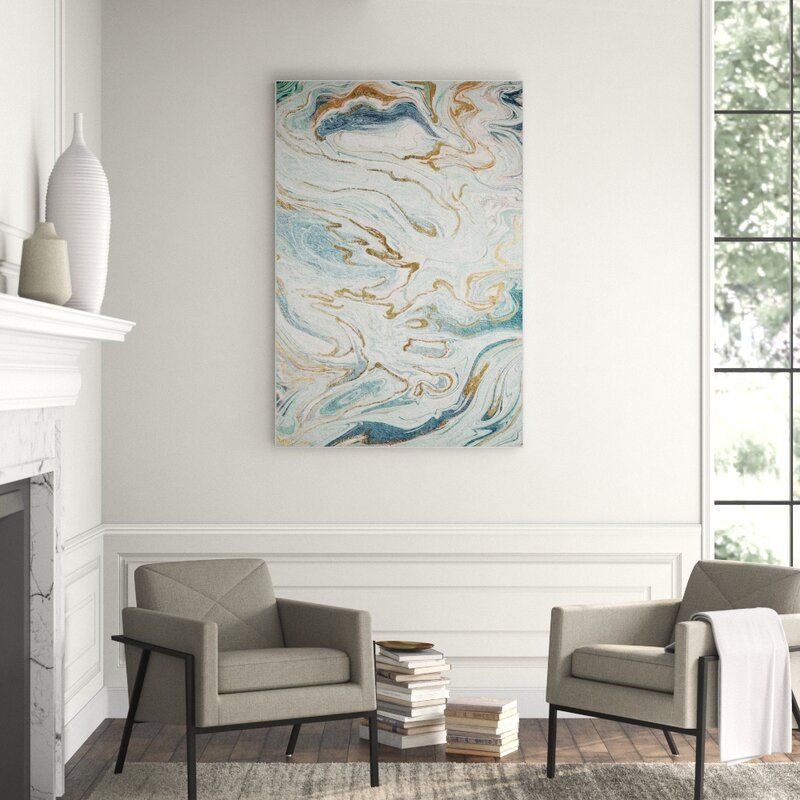 JBass Grand Gallery Collection 'Aqua Waves' Framed Print on Canvas
