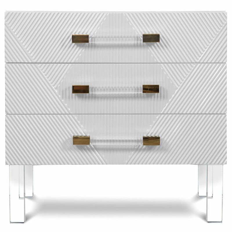  Milan End Table with Storage Table Top Color: White
