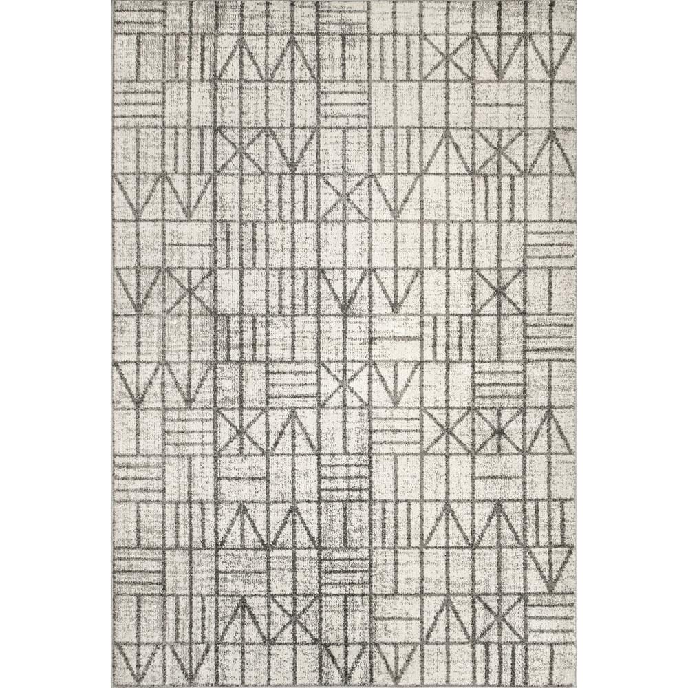 nuLOOM Clea Runic Tiles Gray 4 ft. x 6 ft. Area Rug