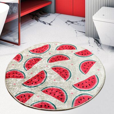 Round Repp Red Gray Area Rug Wayfair Havenly Round Repp Red Gray Area Rug, Red And Grey Round Area Rug