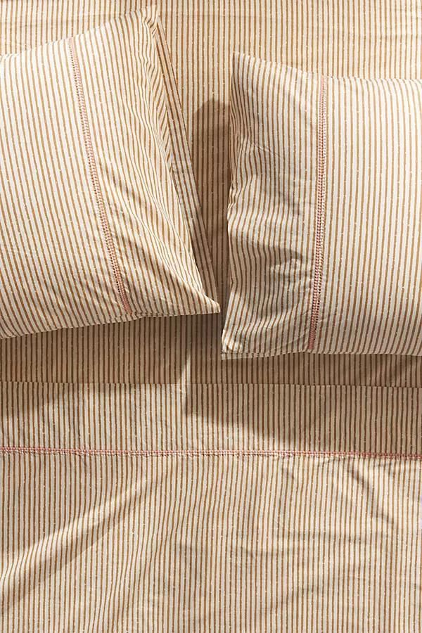 Amber Lewis for Anthropologie Pacey Organic Cotton Sheet Set By Amber Lewis for Anthropologie in Beige Size PLLWCS KNG