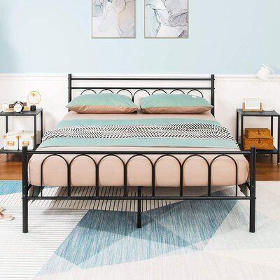 Twin Size Black Frame Metal Bed With, Twin Size Bed Frame With Storage Black