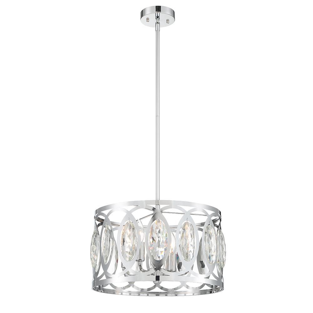 Easylite 4-Light Chrome Pendant with Clear Crystal Shade