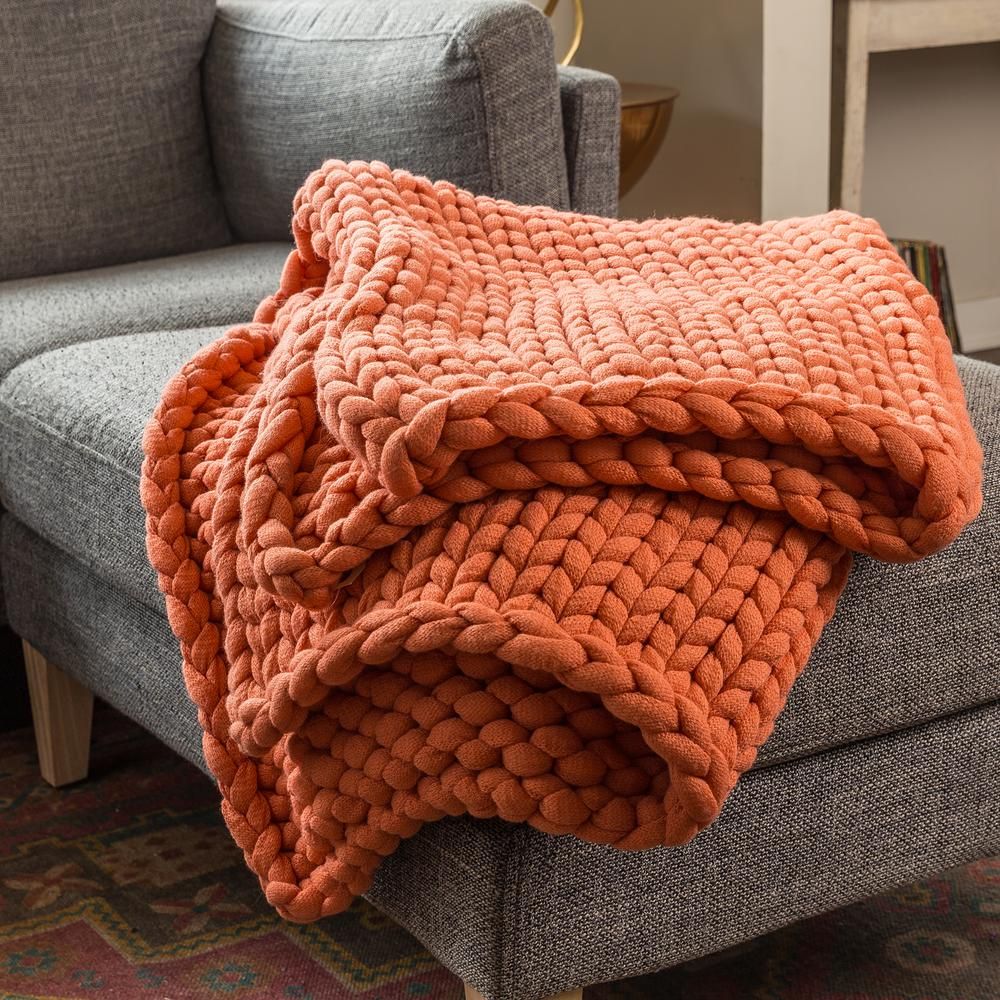 AMERICAN HERITAGE Acrylic Chunky Knitted Throw