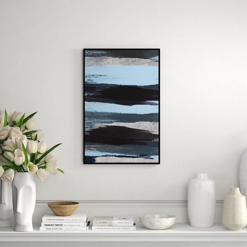 JBass Grand Gallery Collection 'Fading Silvers' Framed Graphic Art Print on Wrapped Canvas Size: 29.75" H x 19.75" W x 1.5" D