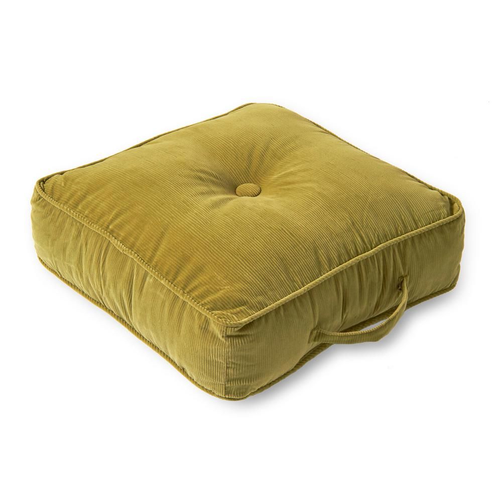 Greendale Home Fashions Omaha Olive Microfiber 21 in. Square Floor Pillow