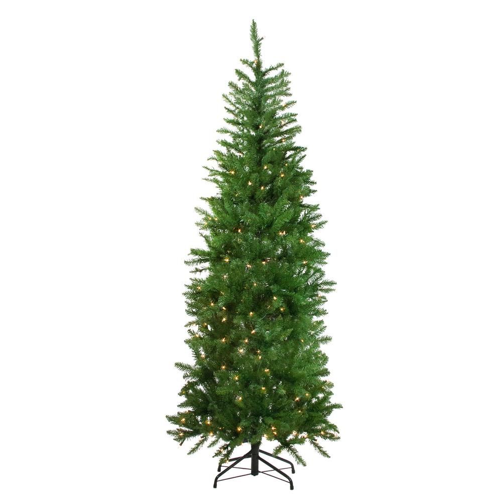 Northlight 7.5' Pre-Lit White River Fir Artificial Pencil Christmas Tree - Clear Lights