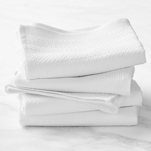 Williams Sonoma Classic Stripe Towels, Set of 4, White