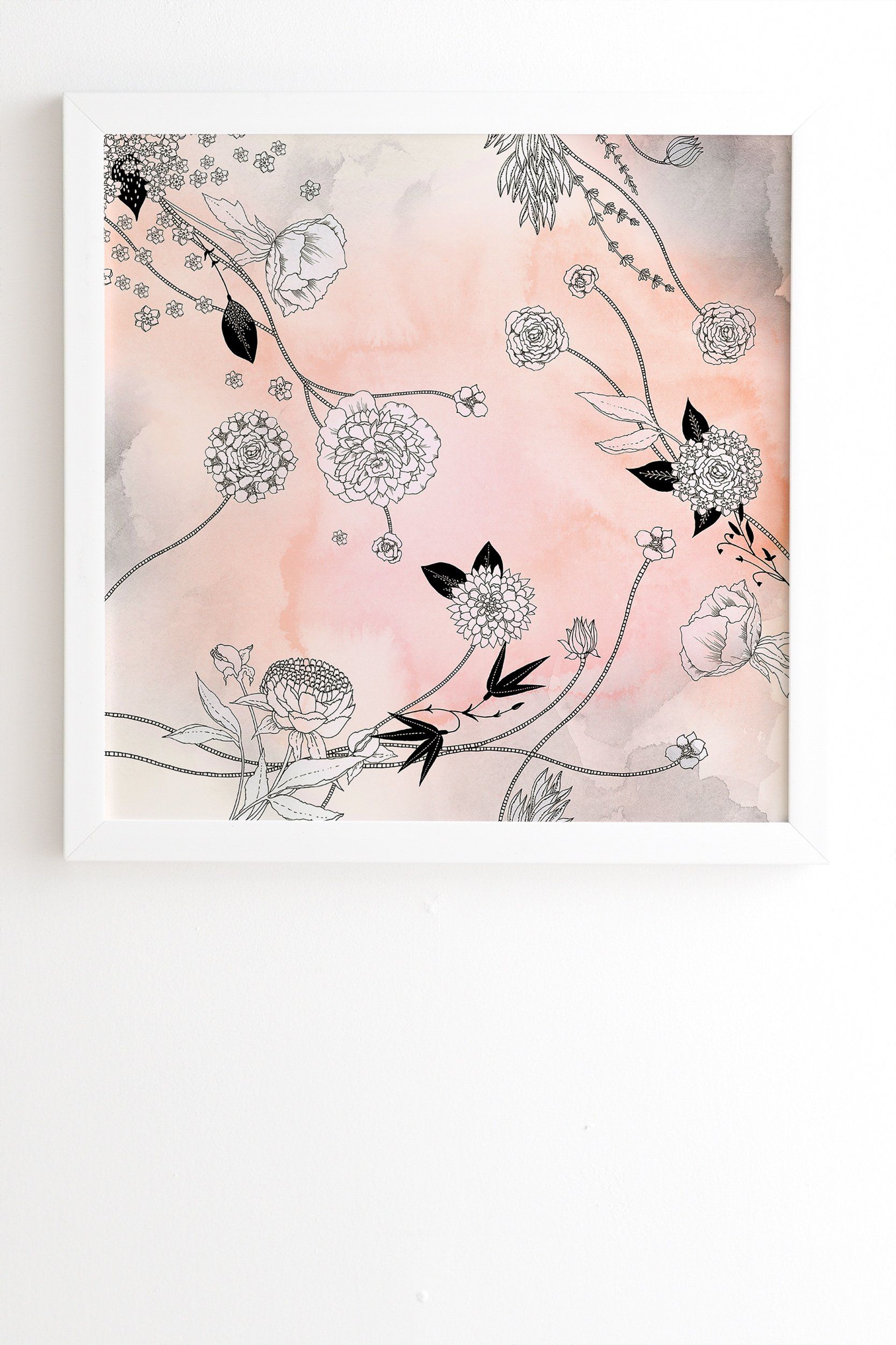 Iveta Abolina Coral Dust White Framed Wall Art - 30" x 30"