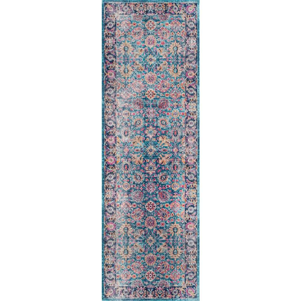 Vintage Persian Floral Isela Blue 3 ft. x 8 ft. Runner Rug