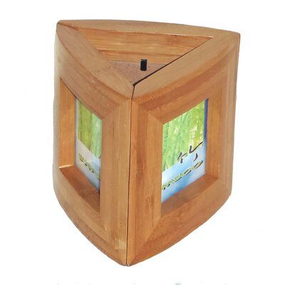 Vosburgh Bamboo Pen Holder with 3 Picture Frames