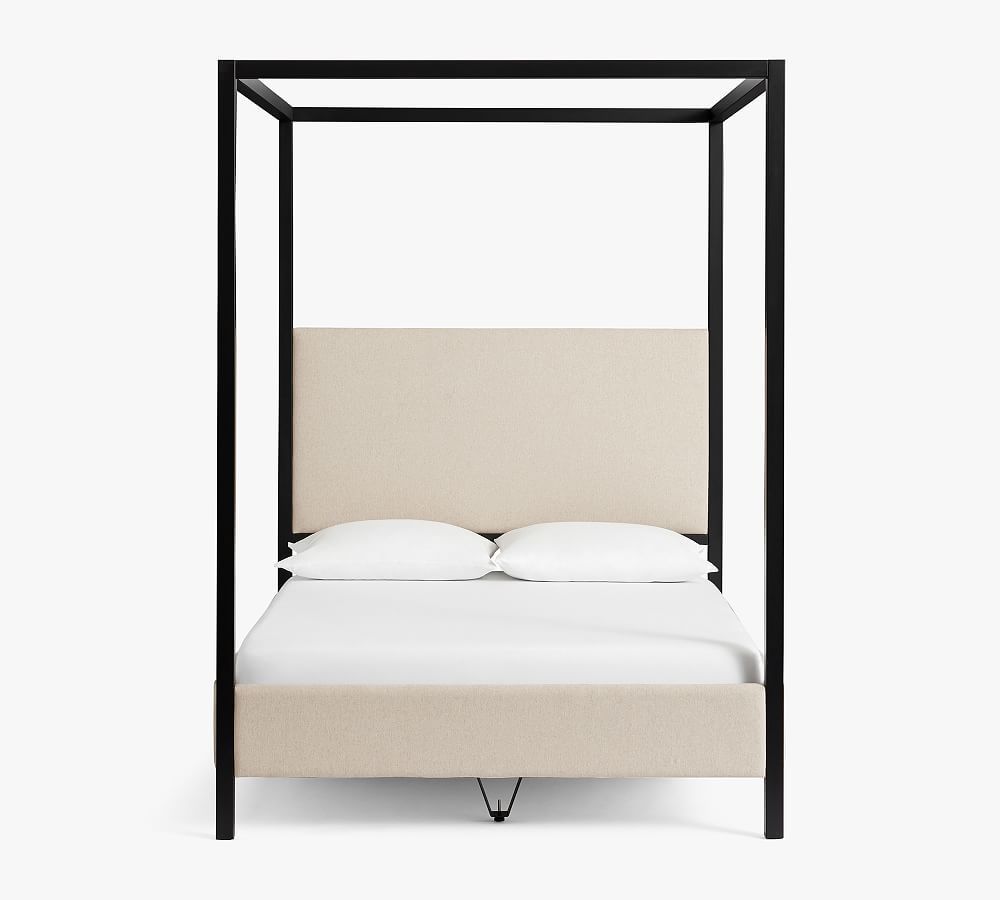 Atwell Metal Canopy Bed, Black, King