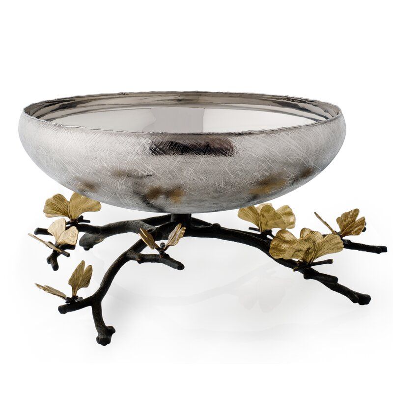 Michael Aram Butterfly Ginkgo Footed Centerpiece Decorative Bowl