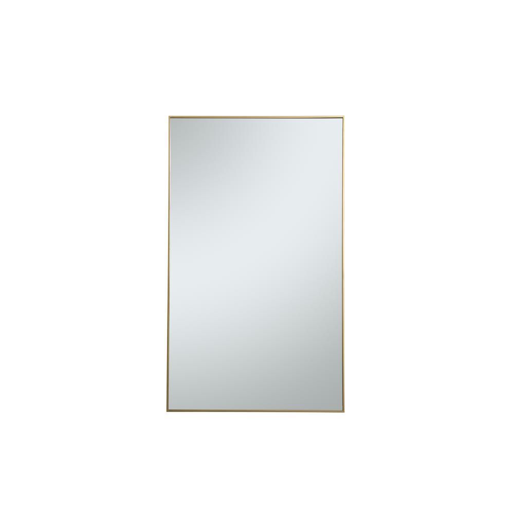 Elegant Furniture Timeless Home 60"H X 36"W Modern Rectangular Metal Framed Wall Mirror in Brass