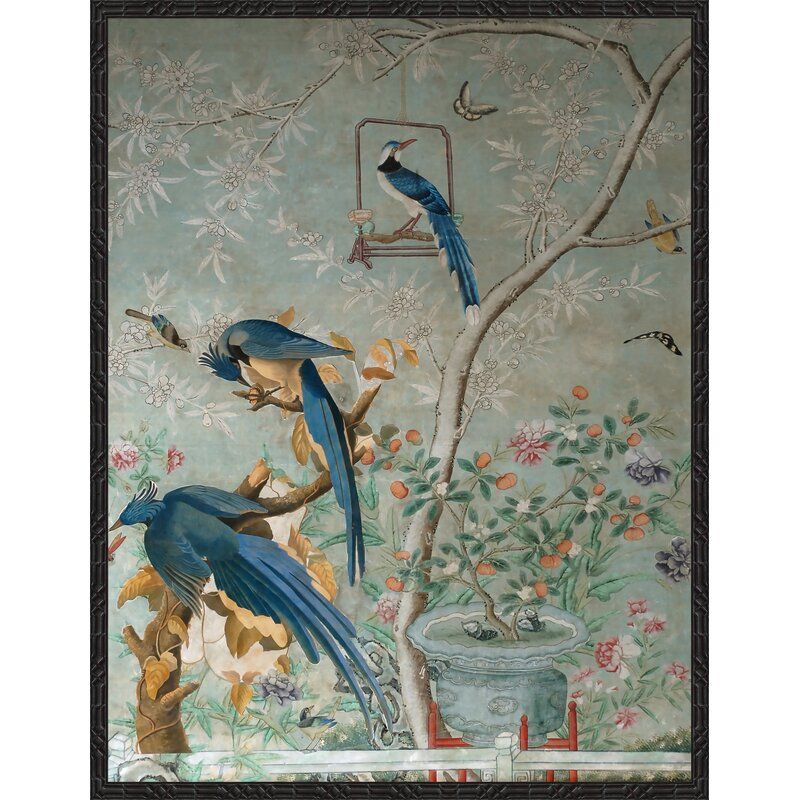Soicher Marin 'Chinoiserie Collage' Framed Painting Frame Color: Black