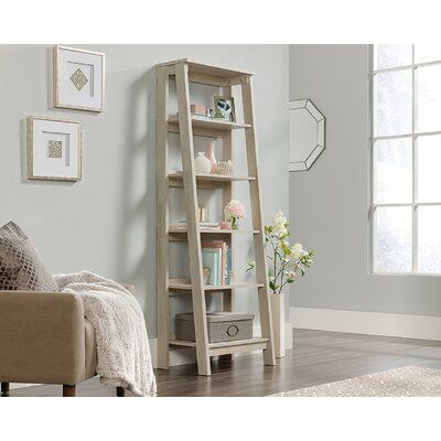 Mcilwain 5 Shelf Ladder Bookcase, White Ladder Bookcase Wayfair
