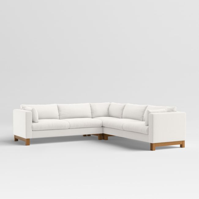 Pacific 3-Piece L-Shaped Sectional with Wood Legs