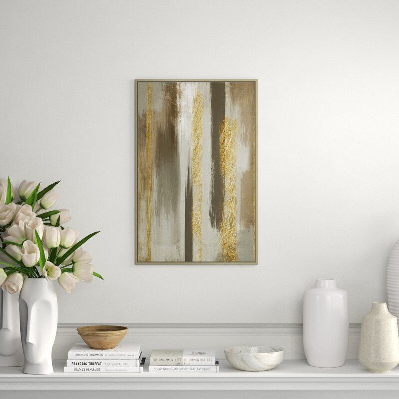 JBass Grand Gallery Collection 'Modern Glam Gold II' Framed Graphic Art Print on Canvas Size: 29.75" H x 19.75" W