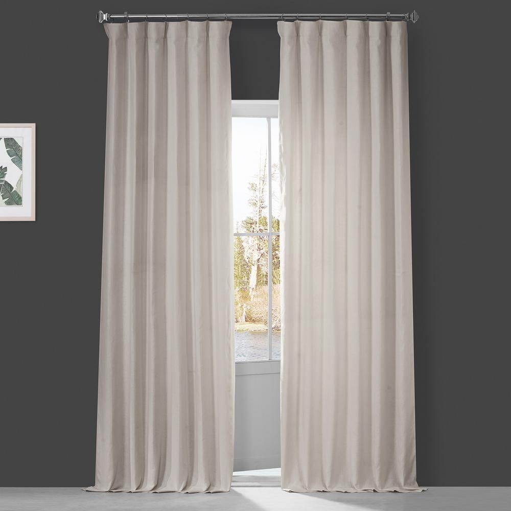 Exclusive Fabrics & Furnishings Ancient Ivory French Linen Curtain - 50 in. W x 84 in. L