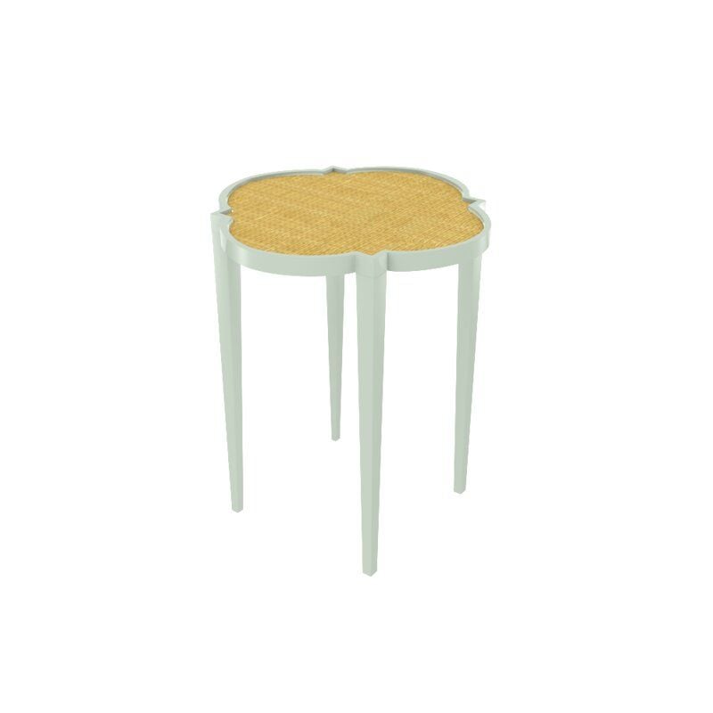 Oomph Tini IV End Table Table Base Color: Rainwashed, Table Top Color: Natural Raffia