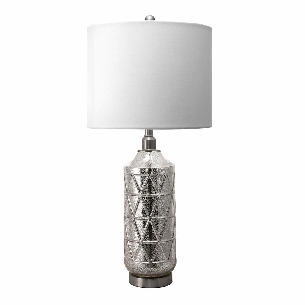 nuLOOM 30 in. Silver Sherman Glass Indoor Table Lamp